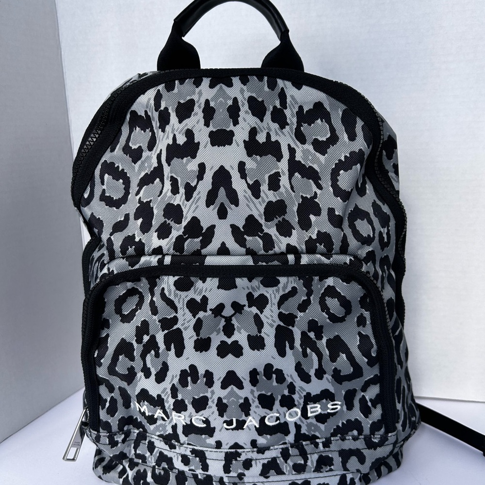 Marc Jacobs Gray Leopard Print Backpack